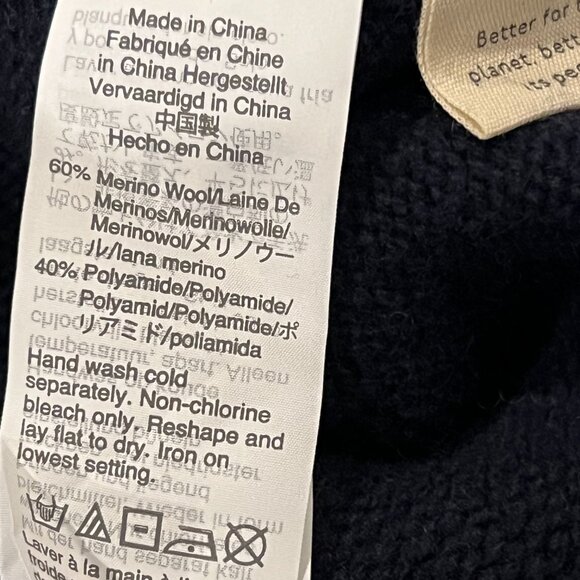 Madewell Color Block Turtleneck Sweater Mini Dress, NWT, Navy Gray, XS - Picture 7 of 8